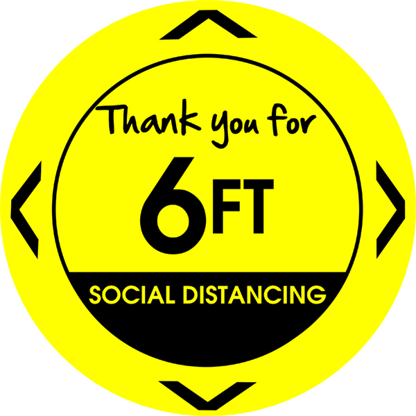 Social Distancing Signage Pre-Printed - 17" Diameter